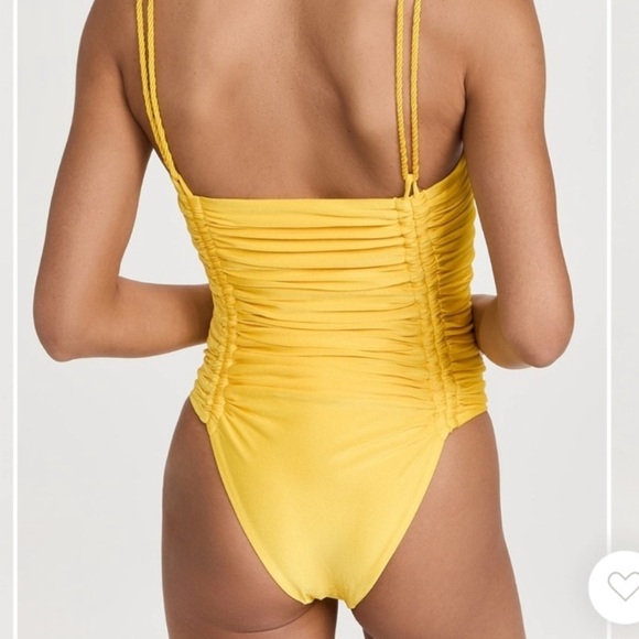 New! Baobab Ancla Ruched Swimsuit In Popcorn yellow nwot 24169 - Picture 4 of 14